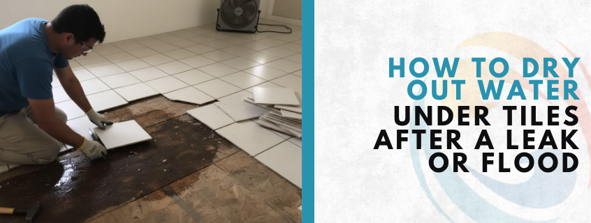 how to dry out water under tiles